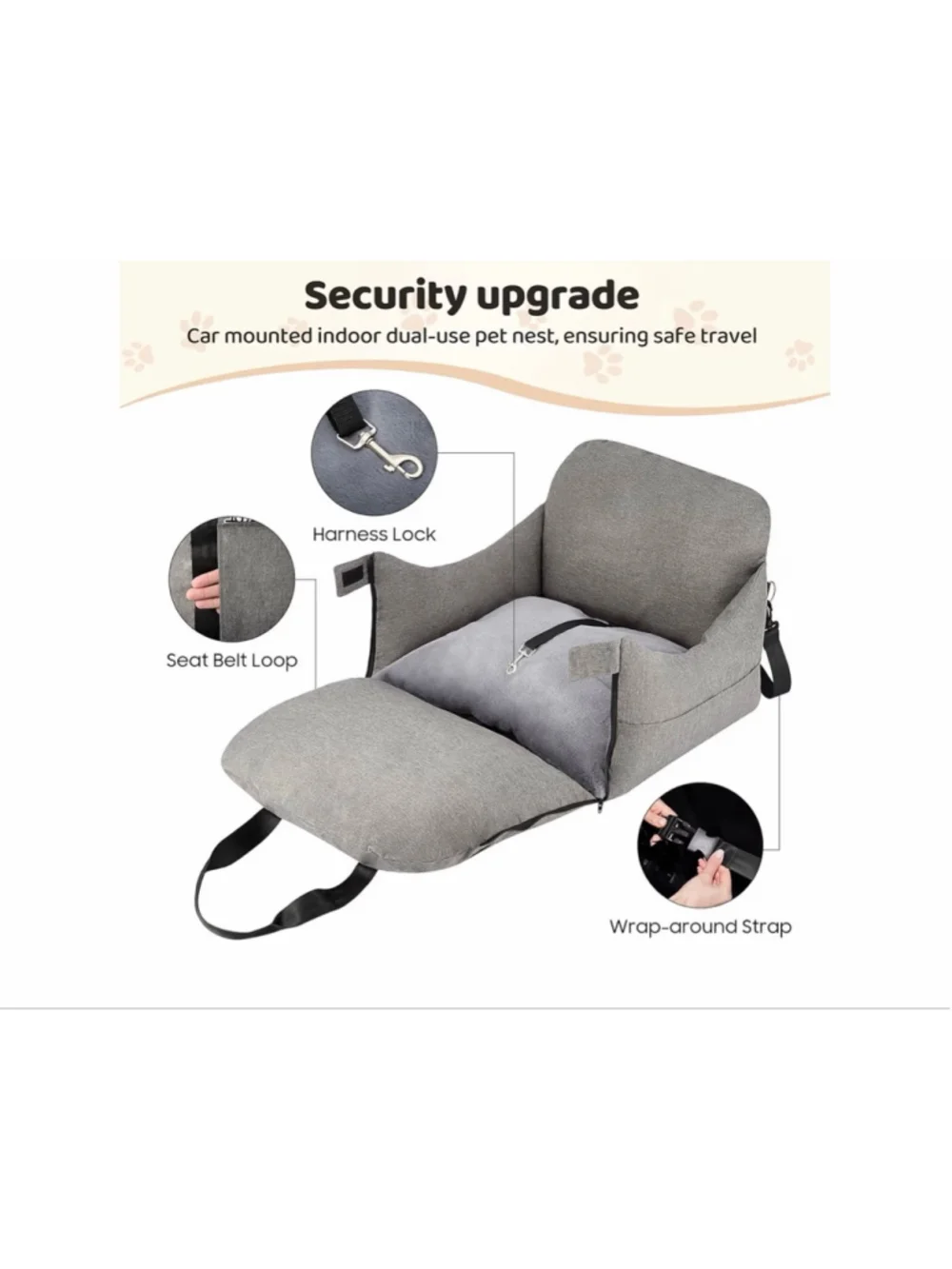 NEW Dog Car Seat Small/Medium Dogs Water Repellent Washable